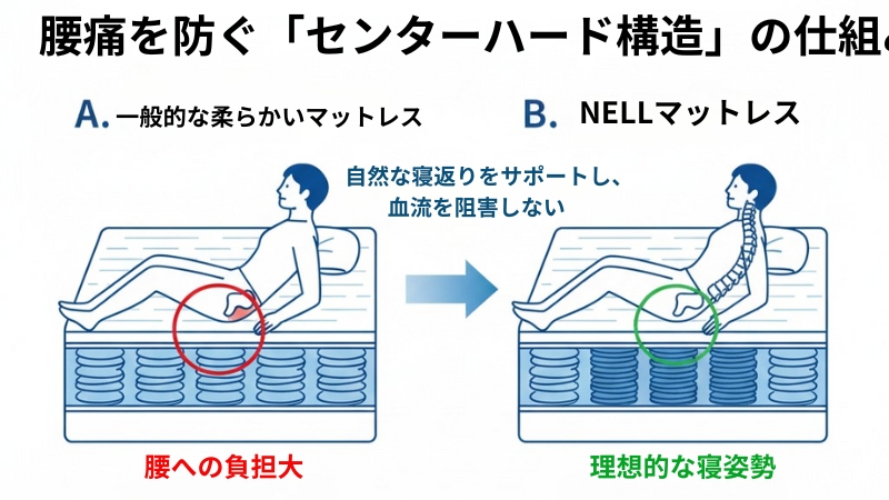 腰痛を防ぐ「センターハード構造」の仕組み