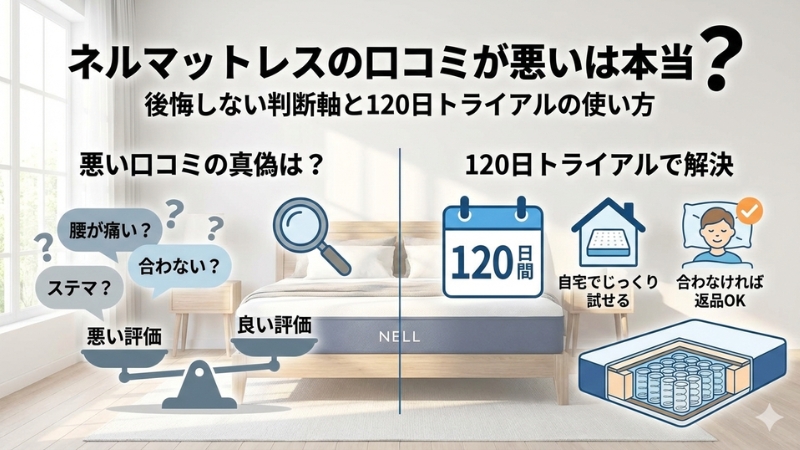 ネルマットレスの悪い口コミは本当なの？